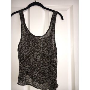 Semi sheer side tie tank